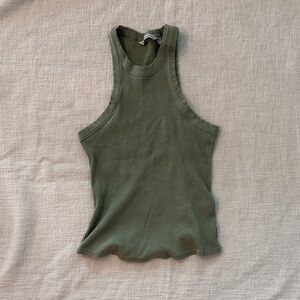 Calvin Klein Olive Ribbed Sleeveless Top